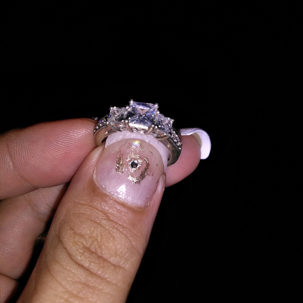 925 Sterling Silver 2pc Ring Set - image 2